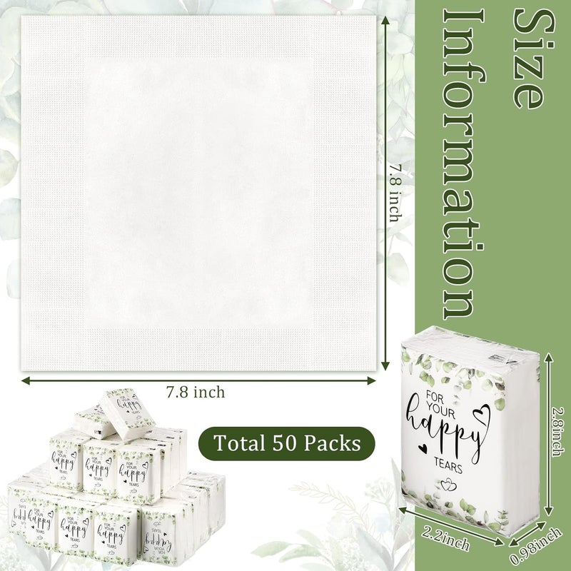 Sinmoe Wedding Facial Tissues Items for Welcome Bags Pocket Tissues Mini Tissues Travel Size Wedding Favors for Guests 3-Ply Happy Tears Tissue Packs for Party Ceremony Graduation(200 Packs) - Image 4